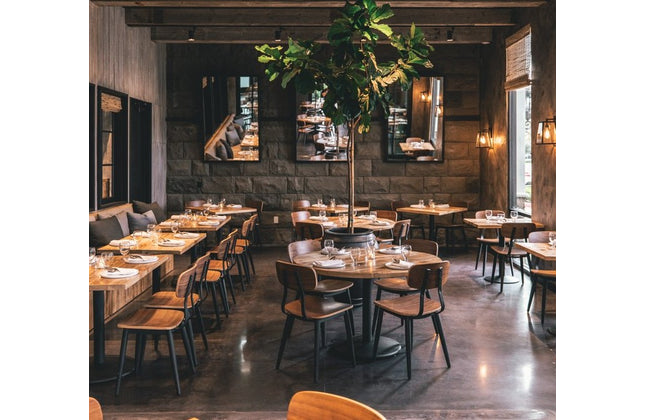 AMKO M7775 Black Walnut Metal Commercial Grade Restaurant Chair