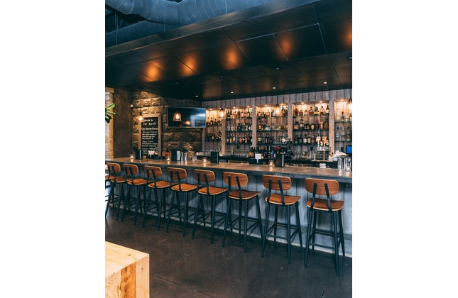 AMKO M7775BS Black Walnut Metal Commercial Grade Restaurant Barstool