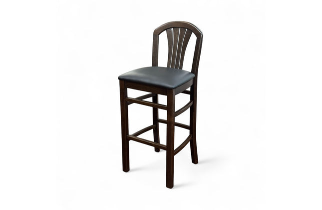 AMKO 2300P Walnut Restaurant Solid Wood Barstool on Sale $99