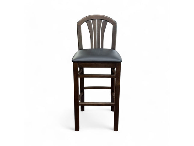 AMKO 2300P Walnut Restaurant Solid Wood Barstool on Sale $99