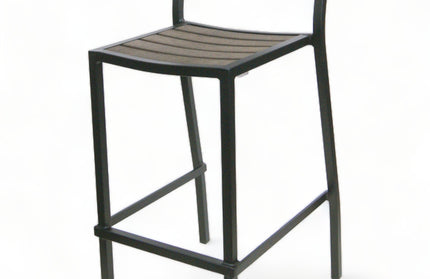 AMKO 2519B Mocha Aluminum Commercial Grade Restaurant Barstool