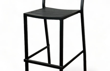 AMKO 2529B Black Aluminum Commercial Grade Restaurant Barstool