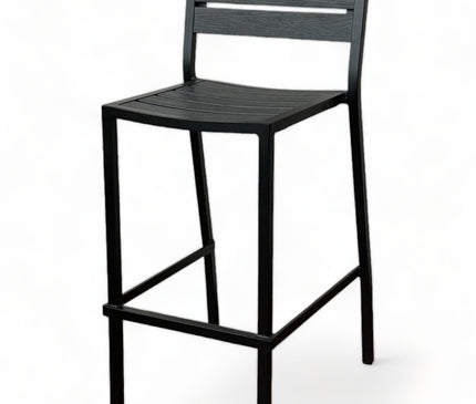 AMKO 2529B Black Aluminum Commercial Grade Restaurant Barstool