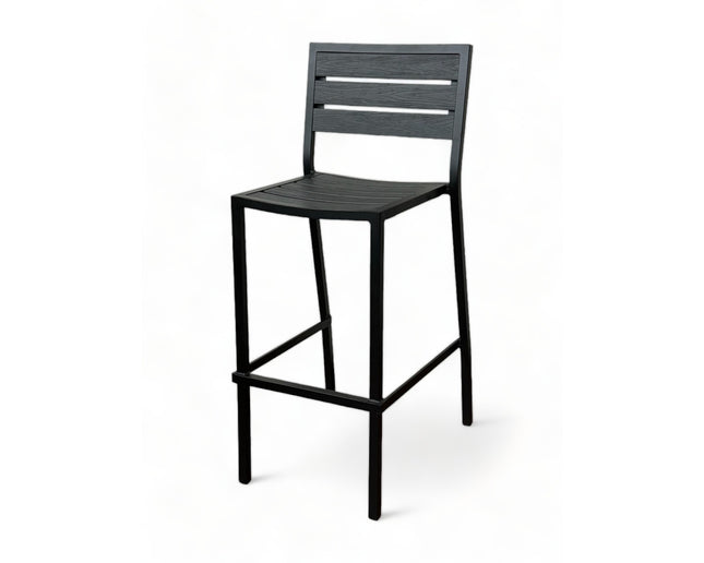 AMKO 2529B Black Aluminum Commercial Grade Restaurant Barstool
