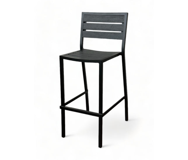 AMKO 2529B Black Aluminum Commercial Grade Restaurant Barstool