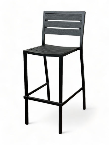 AMKO 2529B Black Aluminum Commercial Grade Restaurant Barstool