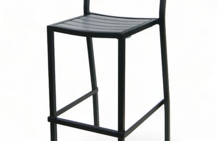 AMKO 2538B Black Gray Aluminum Commercial Grade Restaurant Barstool