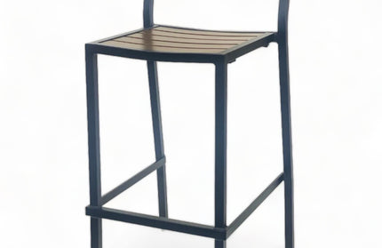 AMKO 2543BP Pecan Aluminum Commercial Grade Restaurant Barstool