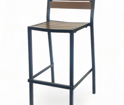 AMKO 2543BP Pecan Aluminum Commercial Grade Restaurant Barstool