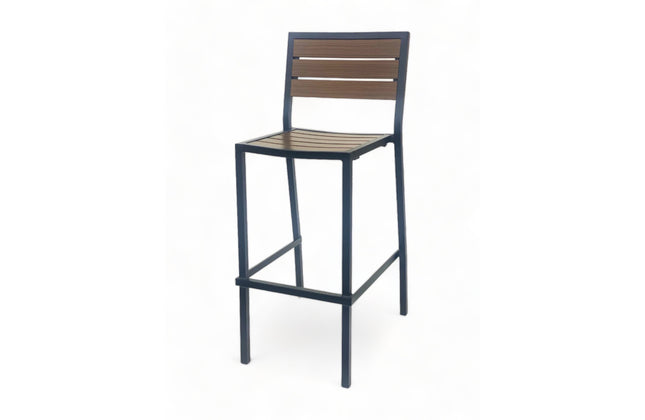 AMKO 2543BP Pecan Aluminum Commercial Grade Restaurant Barstool