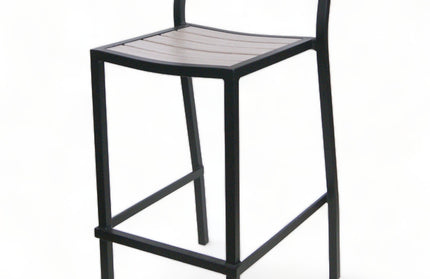 AMKO 2543BG Grey Brown Aluminum Commercial Grade Restaurant Barstool