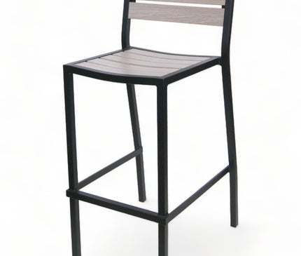 AMKO 2543BG Grey Brown Aluminum Commercial Grade Restaurant Barstool