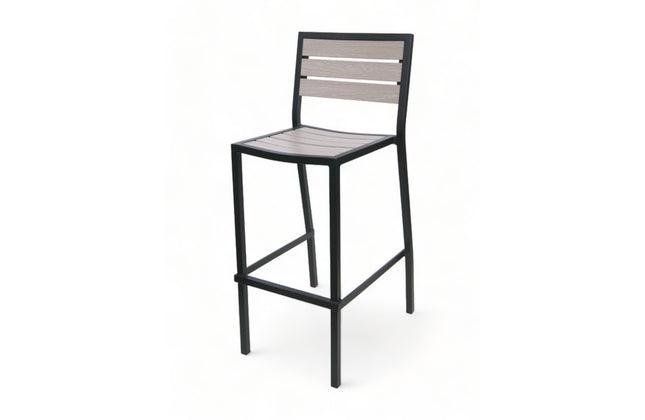 AMKO 2543BG Grey Brown Aluminum Commercial Grade Restaurant Barstool