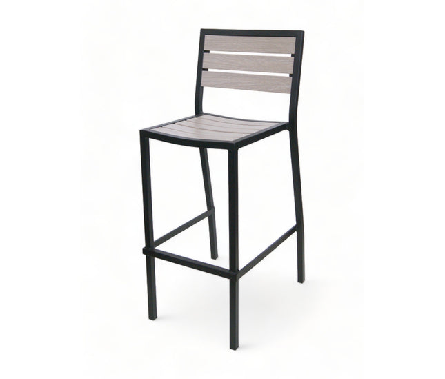 AMKO 2543BG Grey Brown Aluminum Commercial Grade Restaurant Barstool