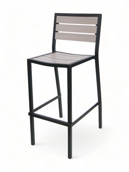 AMKO 2543BG Grey Brown Aluminum Commercial Grade Restaurant Barstool