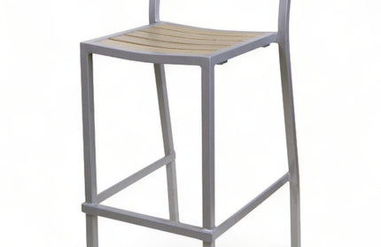 AMKO 2543SG Grey Brown Aluminum Commercial Grade Restaurant Barstool
