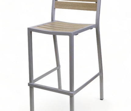 AMKO 2543SG Grey Brown Aluminum Commercial Grade Restaurant Barstool