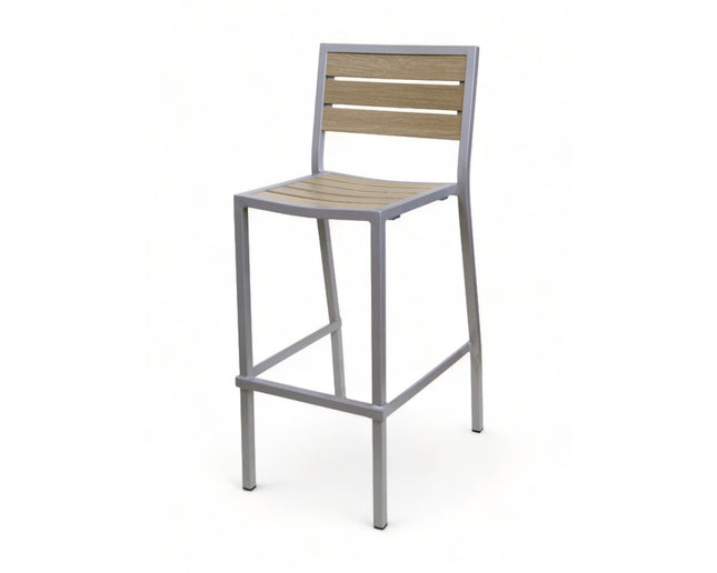 AMKO 2543SG Grey Brown Aluminum Commercial Grade Restaurant Barstool