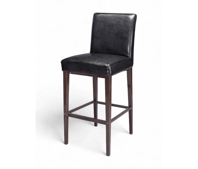 AMKO M2900 Black Metal Frame Full Upholstered Seat Restaurant Barstool