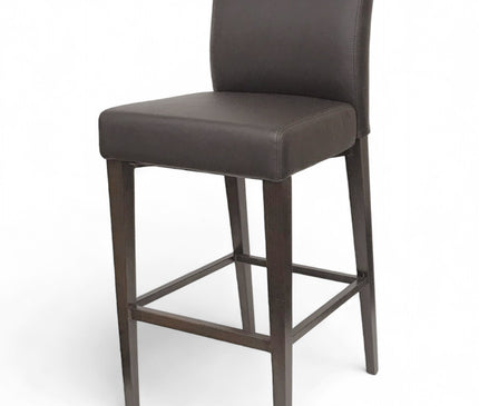 AMKO M2950 Brown Metal Frame Full Upholstered Seat Restaurant Barstool