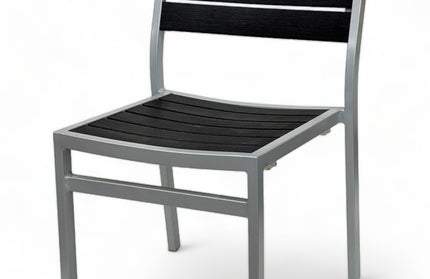 AMKO 528SB Silver Black Aluminum Commercial Grade Restaurant Chair