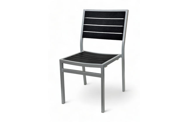 AMKO 528SB Silver Black Aluminum Commercial Grade Restaurant Chair