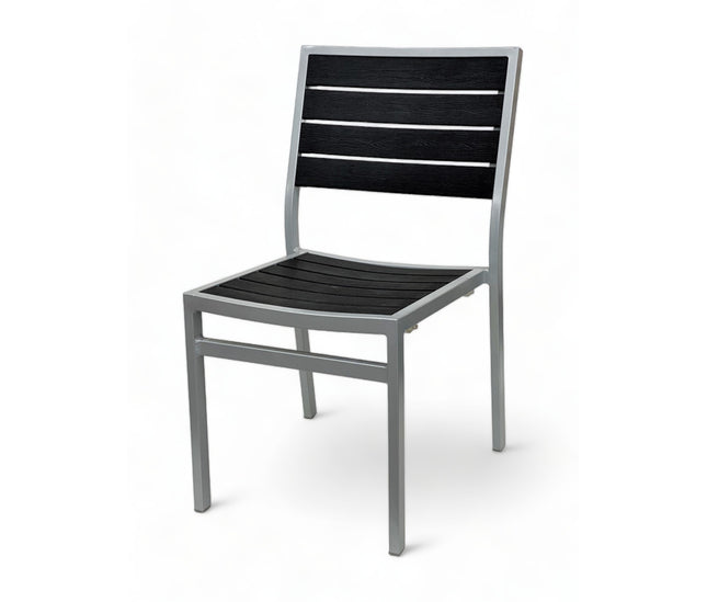 AMKO 528SB Silver Black Aluminum Commercial Grade Restaurant Chair