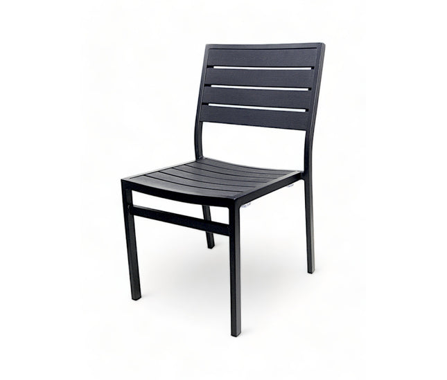 AMKO 529SB Black Aluminum Commercial Grade Restaurant Chair