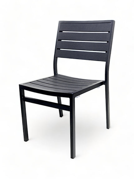 AMKO 529SB Black Aluminum Commercial Grade Restaurant Chair