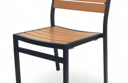 AMKO 529SB Teak Aluminum Commercial Grade Restaurant Chair