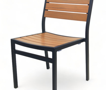 AMKO 529SB Teak Aluminum Commercial Grade Restaurant Chair