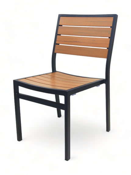 AMKO 529SB Teak Aluminum Commercial Grade Restaurant Chair