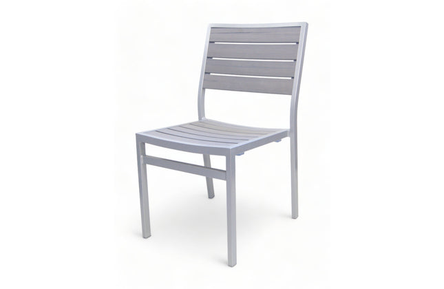 AMKO 539SG Gray Aluminum Commercial Grade Restaurant Chair