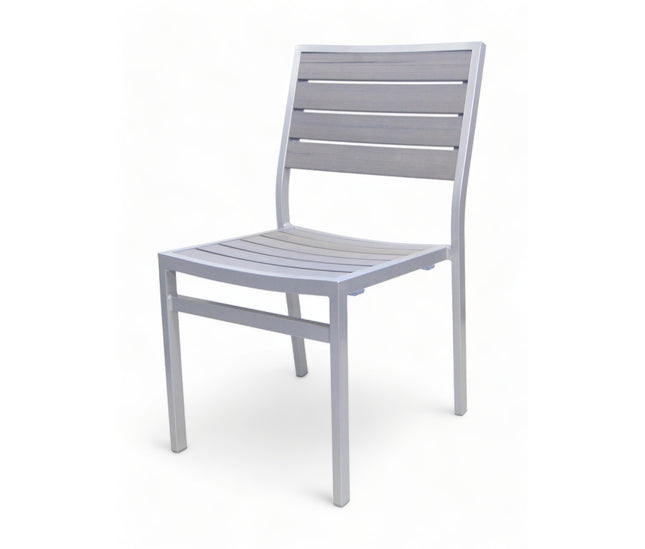 AMKO 539SG Gray Aluminum Commercial Grade Restaurant Chair