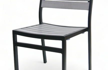 AMKO 538SB Black Gray Aluminum Commercial Grade Restaurant Chair