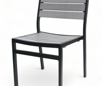 AMKO 538SB Black Gray Aluminum Commercial Grade Restaurant Chair