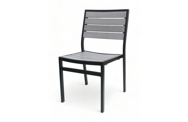 AMKO 538SB Black Gray Aluminum Commercial Grade Restaurant Chair