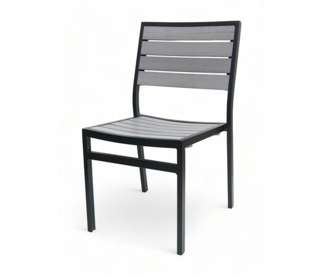 AMKO 538SB Black Gray Aluminum Commercial Grade Restaurant Chair