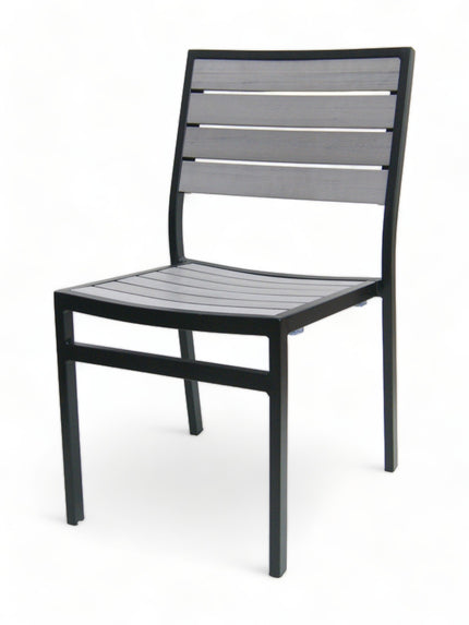 AMKO 538SB Black Gray Aluminum Commercial Grade Restaurant Chair