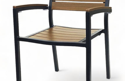 AMKO 543AB Pecan Aluminum Commercial Grade Restaurant Chair