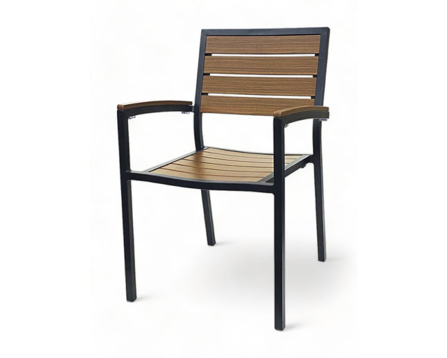 AMKO 543AB Pecan Aluminum Commercial Grade Restaurant Chair