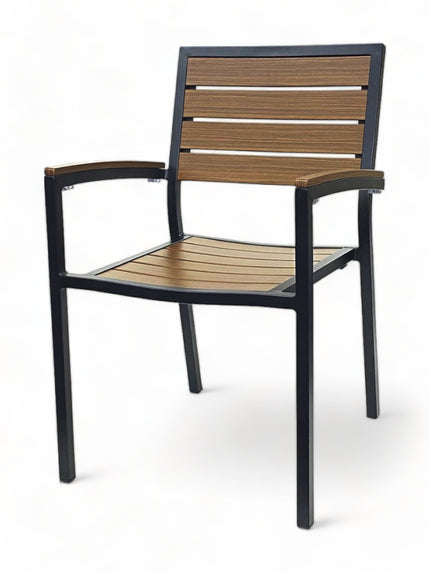 AMKO 543AB Pecan Aluminum Commercial Grade Restaurant Chair