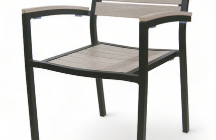 AMKO 543AB Gray Brown Aluminum Commercial Grade Restaurant Chair