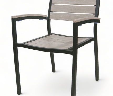 AMKO 543AB Gray Brown Aluminum Commercial Grade Restaurant Chair