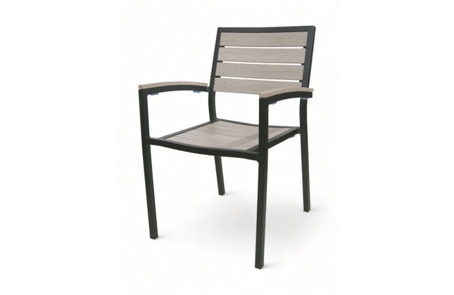 AMKO 543AB Gray Brown Aluminum Commercial Grade Restaurant Chair