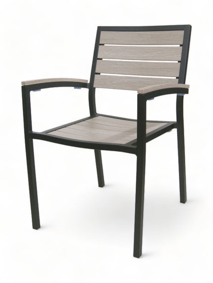 AMKO 543AB Gray Brown Aluminum Commercial Grade Restaurant Chair