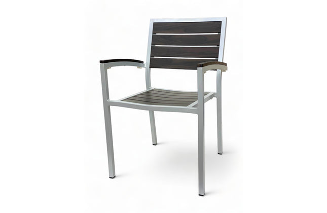 AMKO 543AG Espresso Aluminum Commercial Grade Restaurant Chair