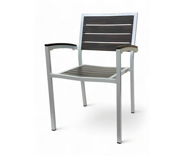 AMKO 543AG Espresso Aluminum Commercial Grade Restaurant Chair