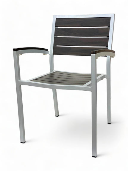 AMKO 543AG Espresso Aluminum Commercial Grade Restaurant Chair