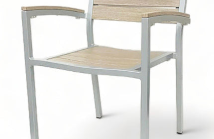 AMKO 543AG Gray Brown Aluminum Commercial Grade Restaurant Chair